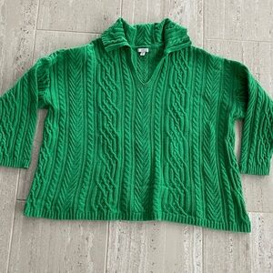 J. Jill Vibrant Green Collared Sweater